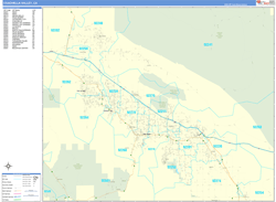 Coachella Valley Metro Area Wall Map Basic Style 2024